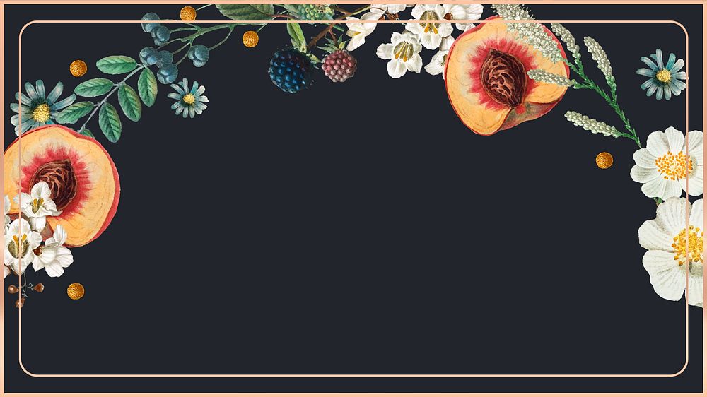 Flower peaches frame desktop wallpaper
