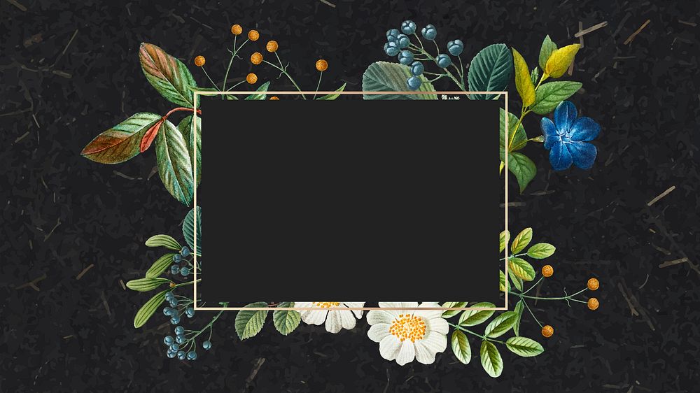 Aesthetic botanical frame desktop wallpaper