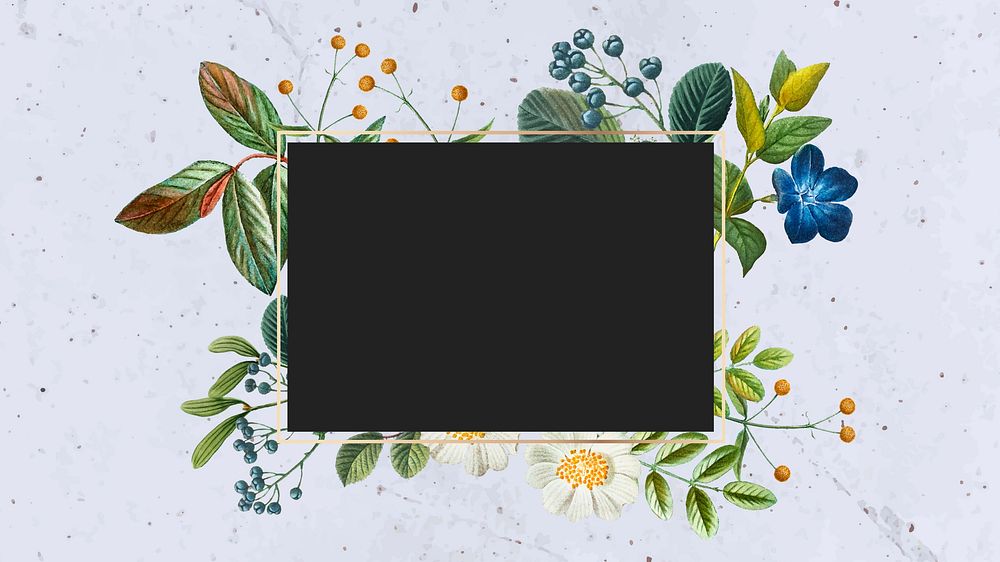 Aesthetic botanical frame desktop wallpaper