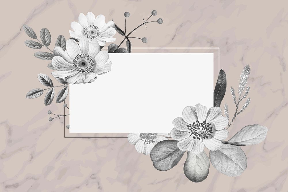 Black and white flower aesthetic background