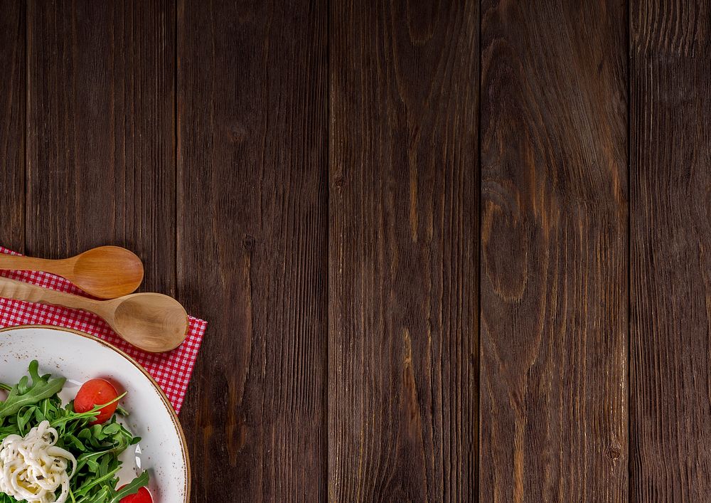 Healthy food, wooden background design