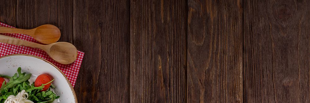 Healthy food, wooden background for banner