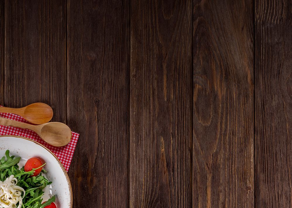 Healthy food, wooden background design