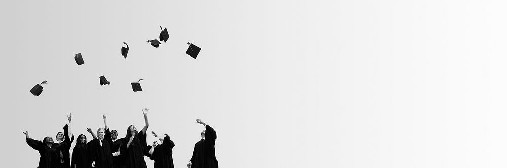 Silhouette graduation background for banner