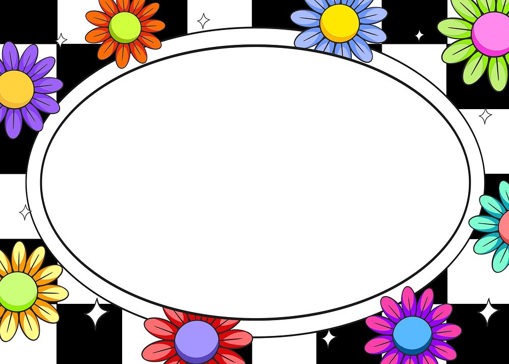 Retro floral pattern border background