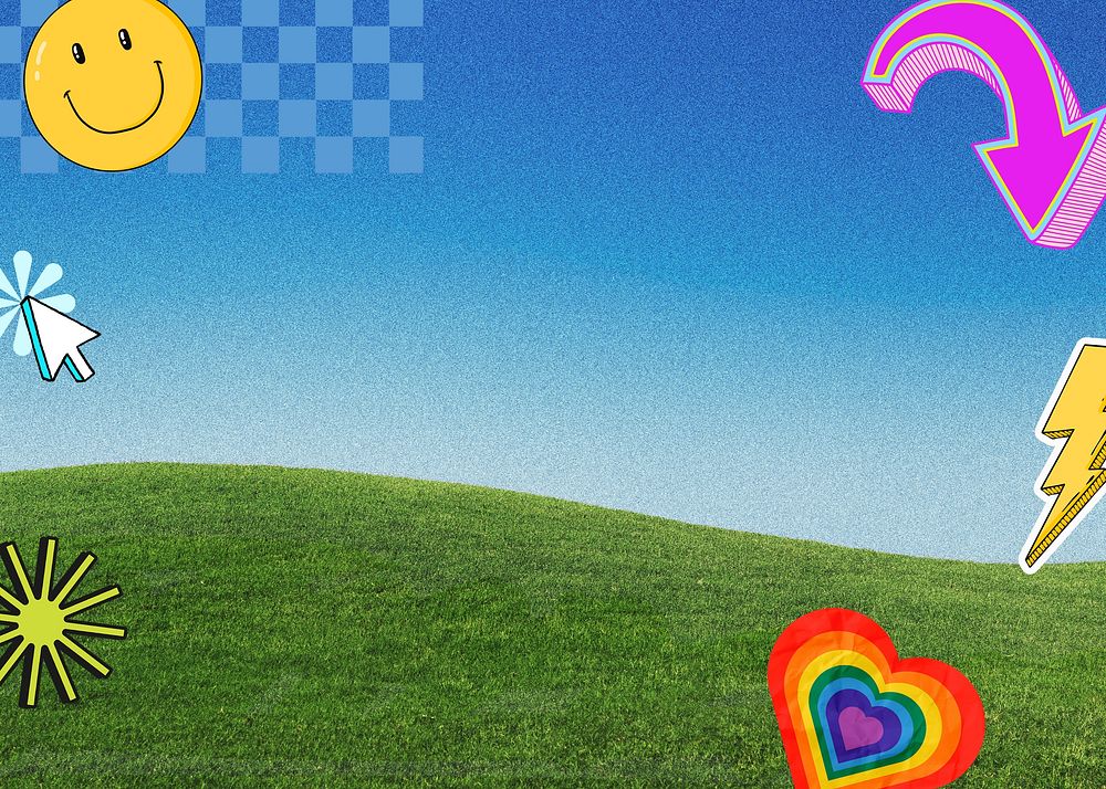 Colorful Y2K social media background