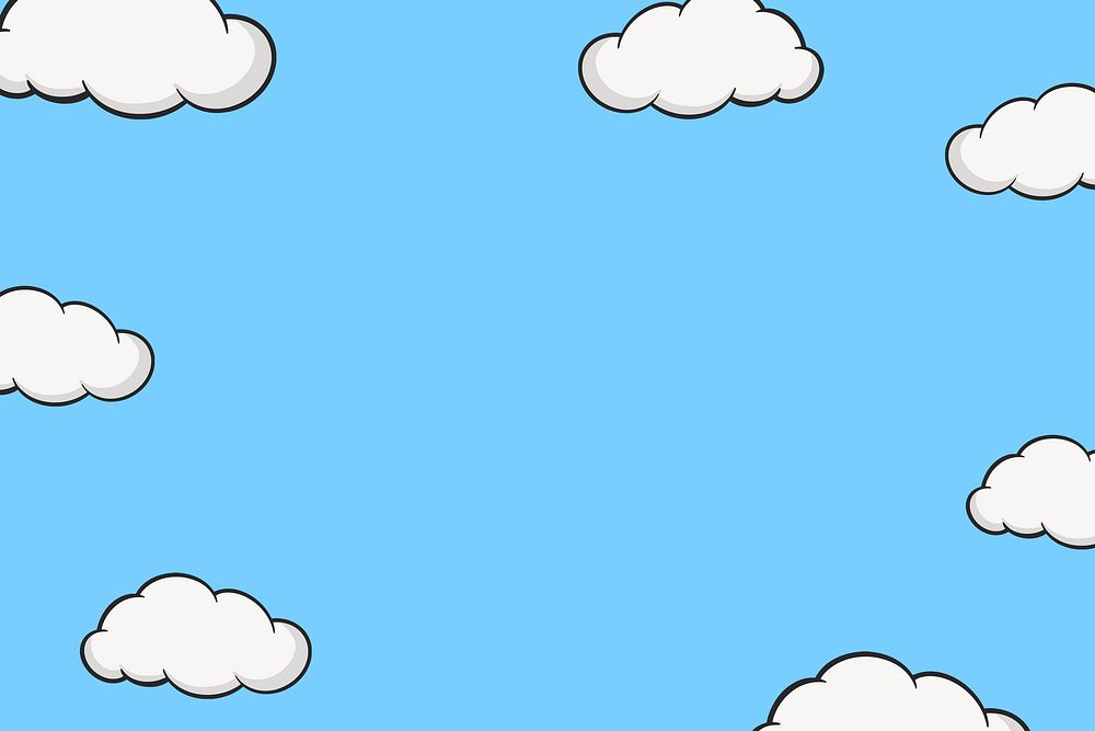 Cartoon sky illustration border background