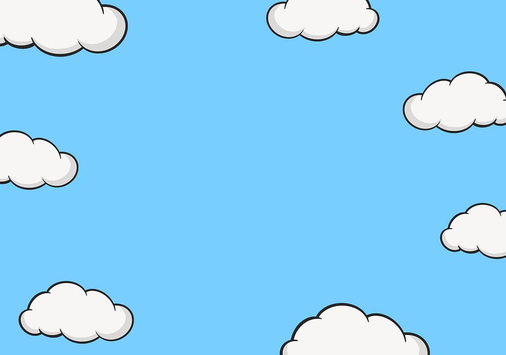 Cartoon sky illustration border background