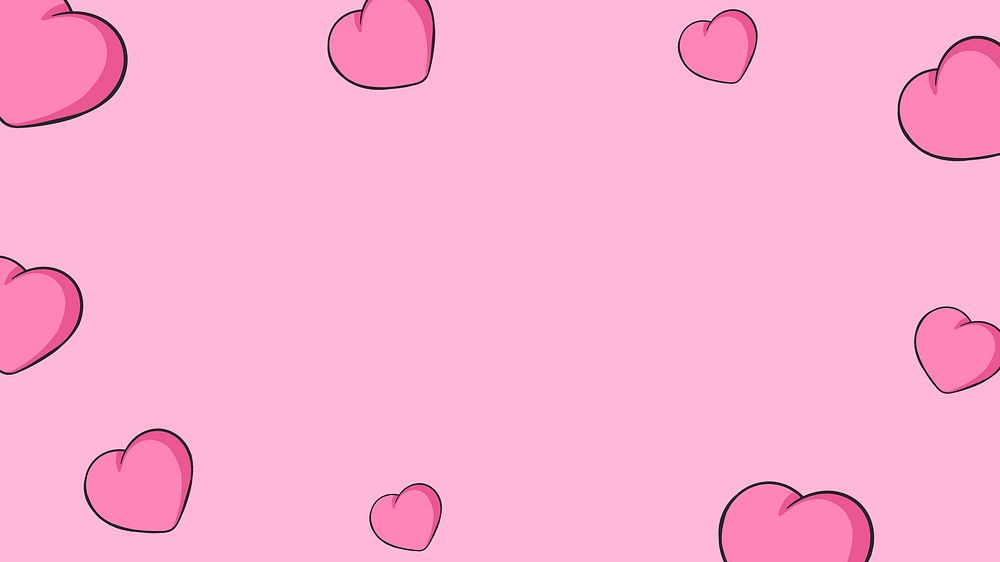 Pink heart illustration computer wallpaper