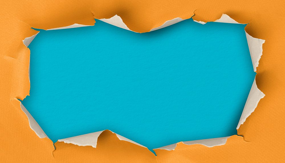 Blue & orange paper hole background