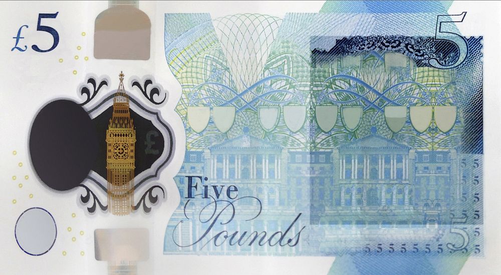 5 British pounds bank note