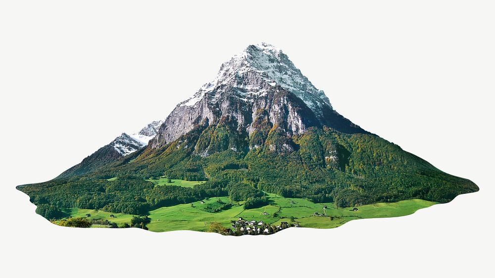 Switzerland nature mountain landscape collage element psd