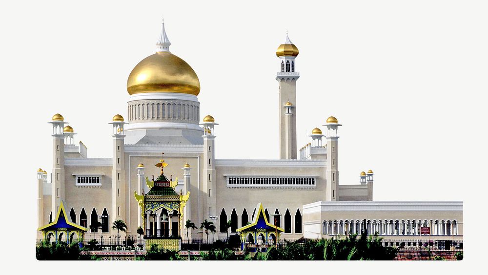 Omar Ali Saifuddien Mosque, Brunei collage element psd