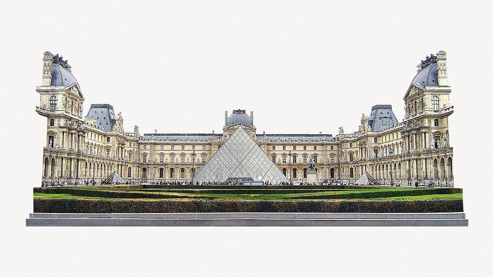 Louvre museum in France collage element psd