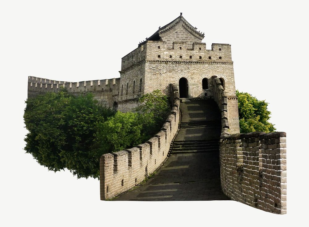 The Great Wall of China collage element psd