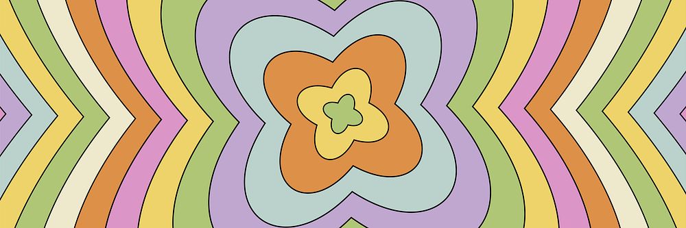 70's retro flower background for banner