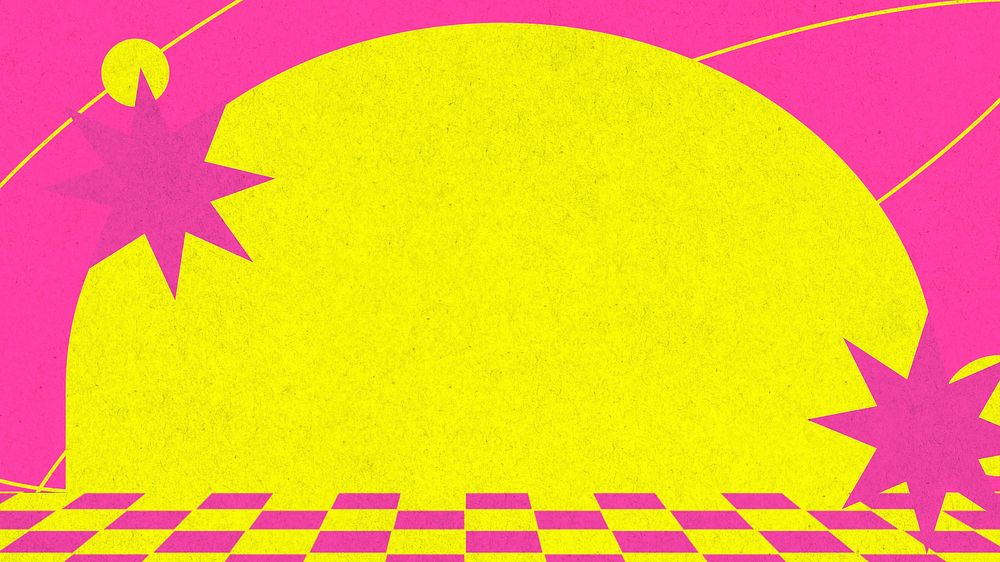 Retro yellow & pink desktop wallpaper