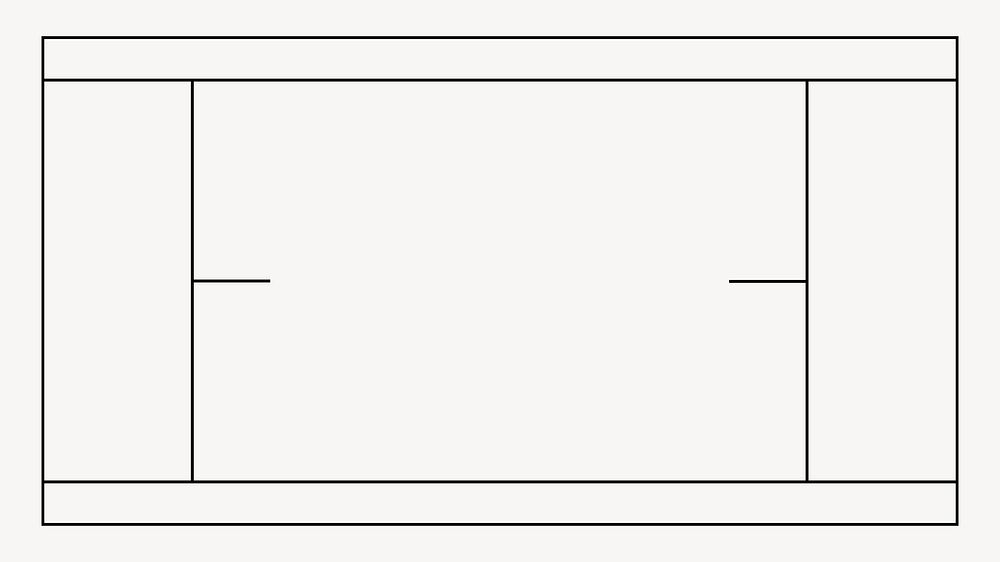 Tennis court outline, design element vector