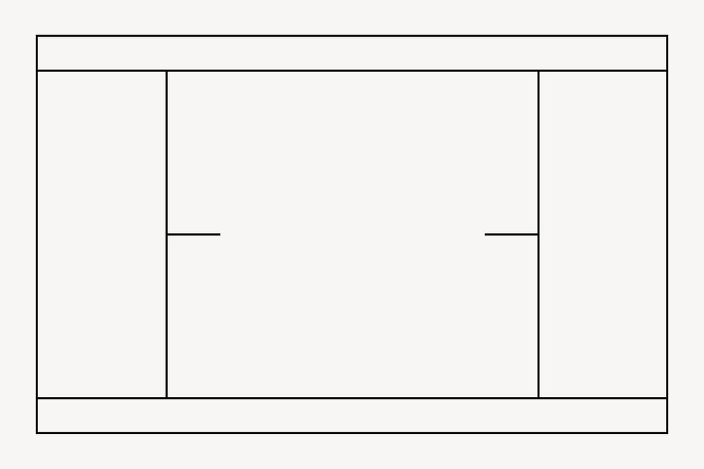 Tennis court outline, design element vector