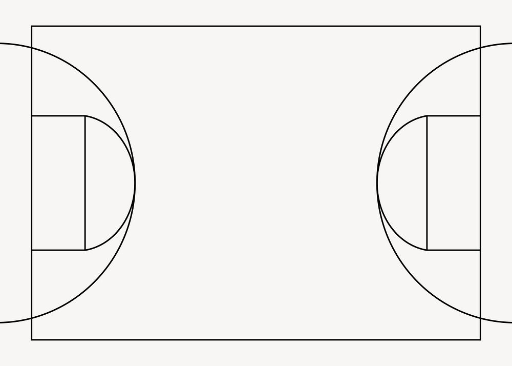 Basketball court outline, design element vector