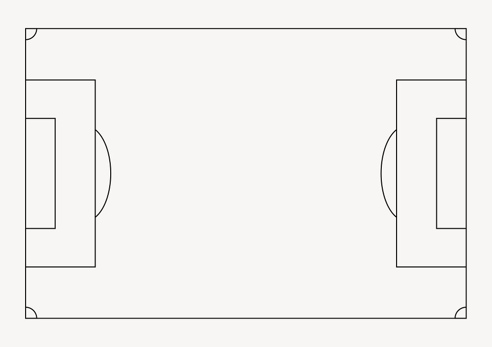 Football pitch outline, design element vector