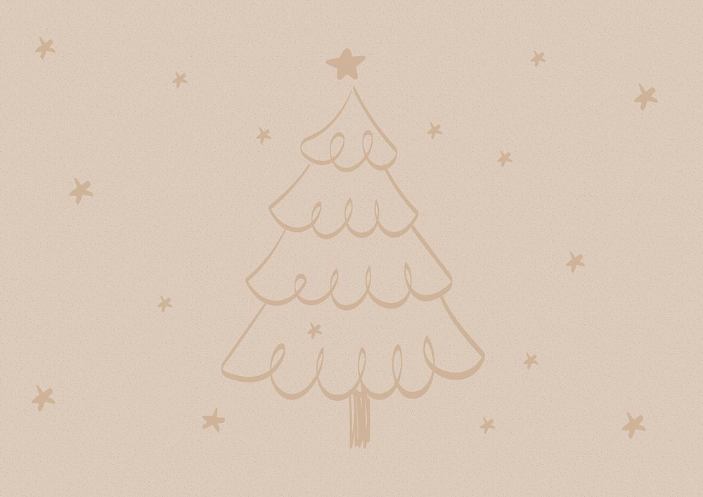 Christmas tree doodle background design