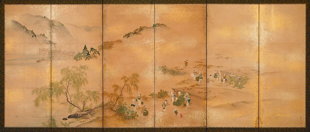 Tea Picking at Uji; Tea Party at Yoshida by Maruyama Ozui