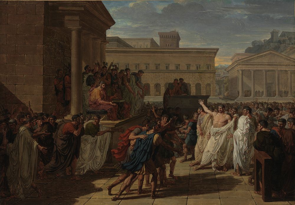 Brutus Listening to the Ambassadors from the Tarquins (?) by Louis Lafitte