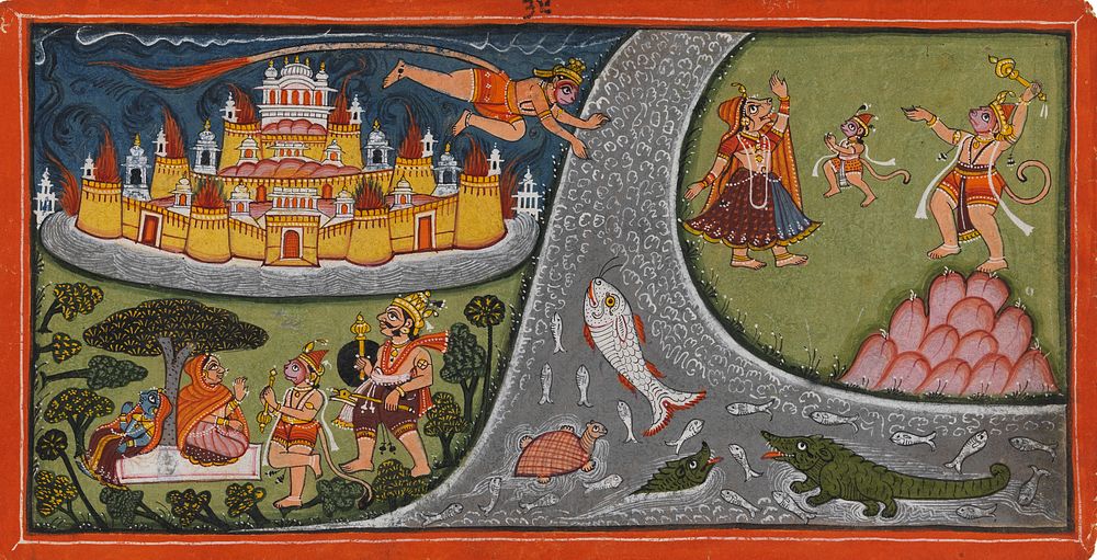 Hanuman Visits Sita in Lanka, Folio from a Ramayana (Adventures of Rama)