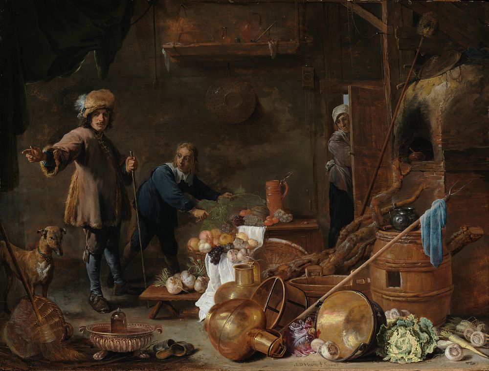 Kitchen Interior by Jan Davidsz de Heem and David Teniers the Younger  Antwerp 1610 1690