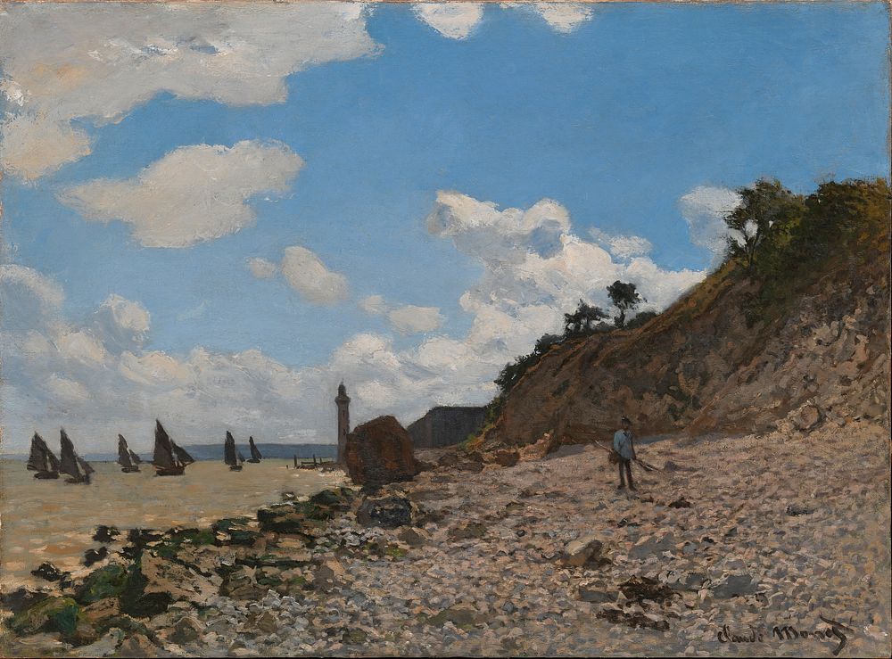 Beach Honfleur Claude Monet | Free Photo Illustration - rawpixel