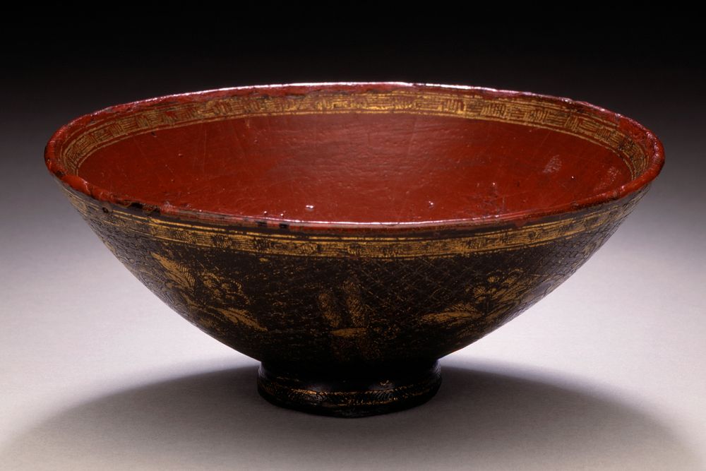 Bowl with Dragonfly, Butterfly, and Flowers