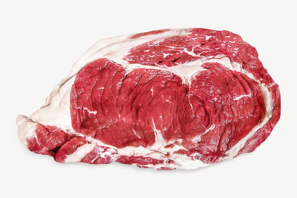 Raw ribeye steak collage element psd