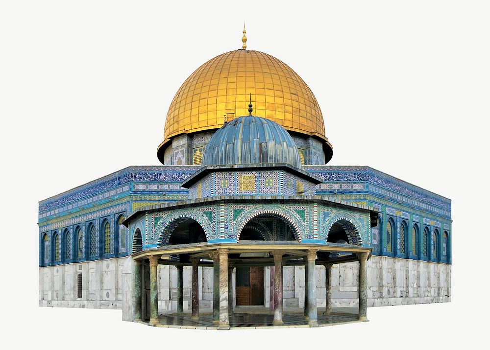 Dome of the Rock shrine in Israel collage element psd