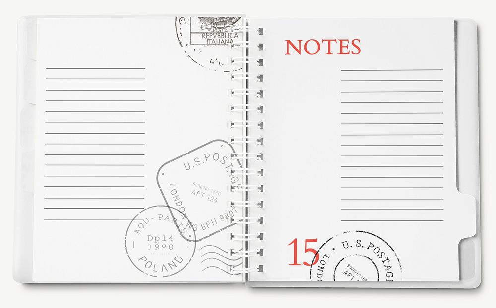 Open planner notebook mockup, realistic design psd