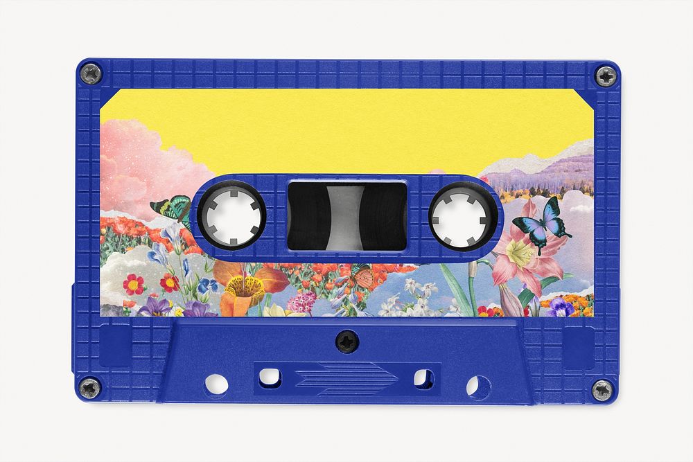 Floral retro cassette tape