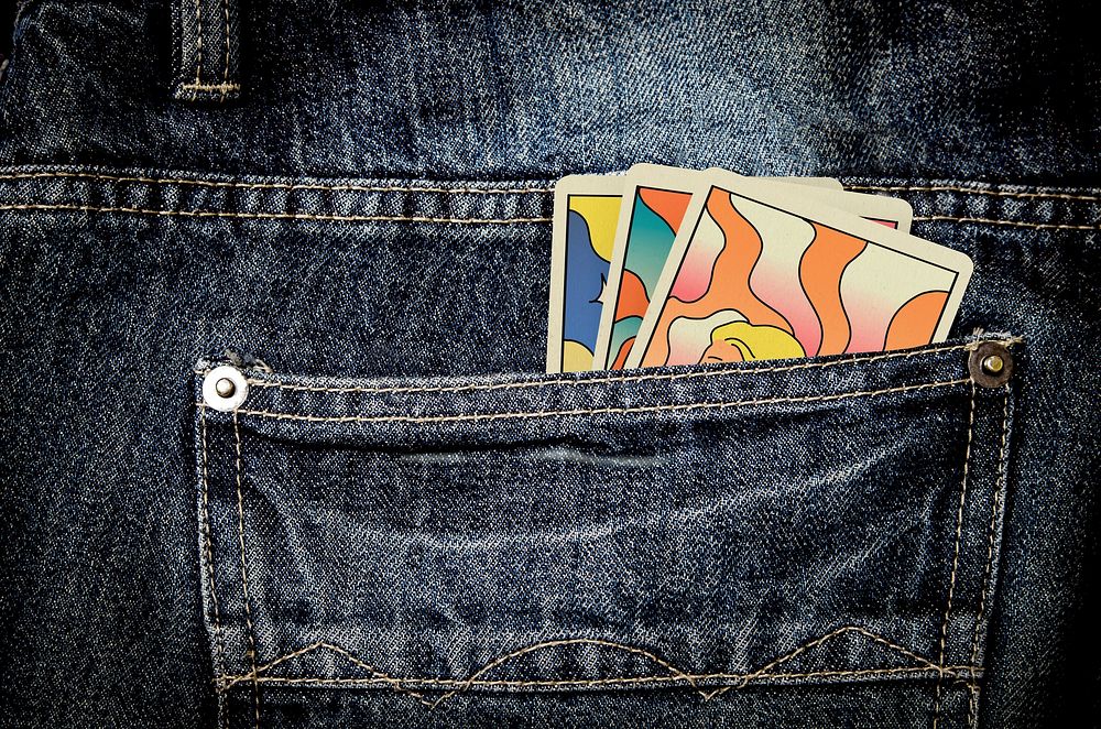 Cards in jeans' back pocket
