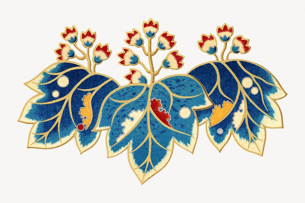 Blue leaf, vintage Japanese illustration. Remixed by rawpixel.