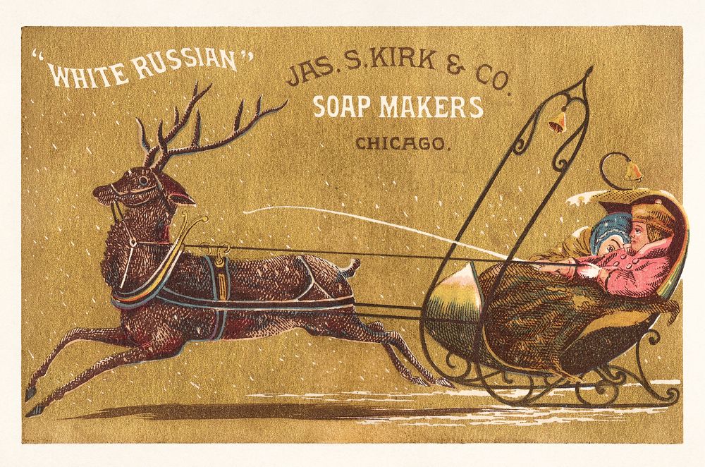 Jas. S. Kirk & Co. Soap Makers, Chicago. "White Russian" (1870&ndash;1900), vintage soap advertisement. Original public…