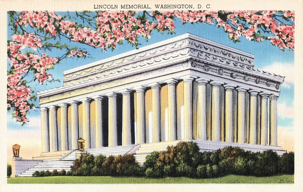 Lincoln Memorial, Washington, D. C. (1930&ndash;1945) chromolithograph art. Original public domain image from Digital…