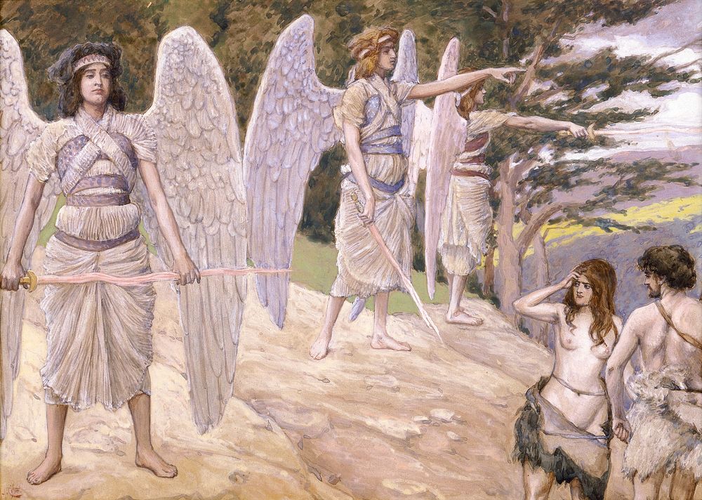 Adam and Eve Driven From Paradise (1896-1902) gouache art by James Jacques Joseph Tissot. Original public domain image from…