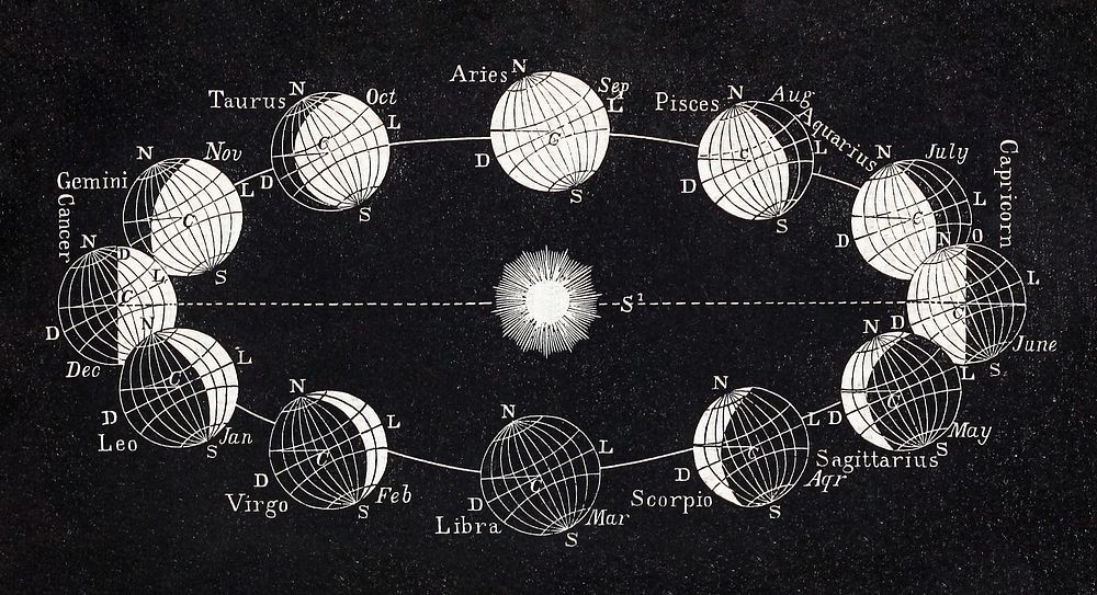 Elements of astronomy with explanatory notes, and questions for examination (1855) illustrated by John Brocklesby. Original…