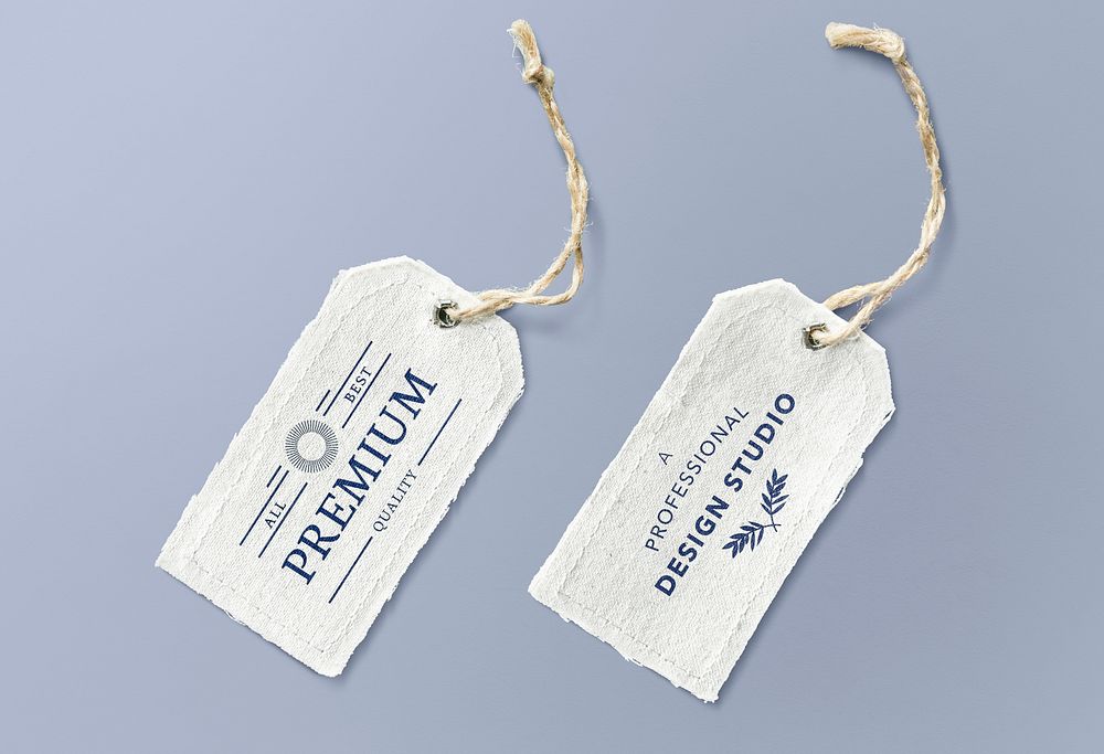 Natural cotton cloth label mockup