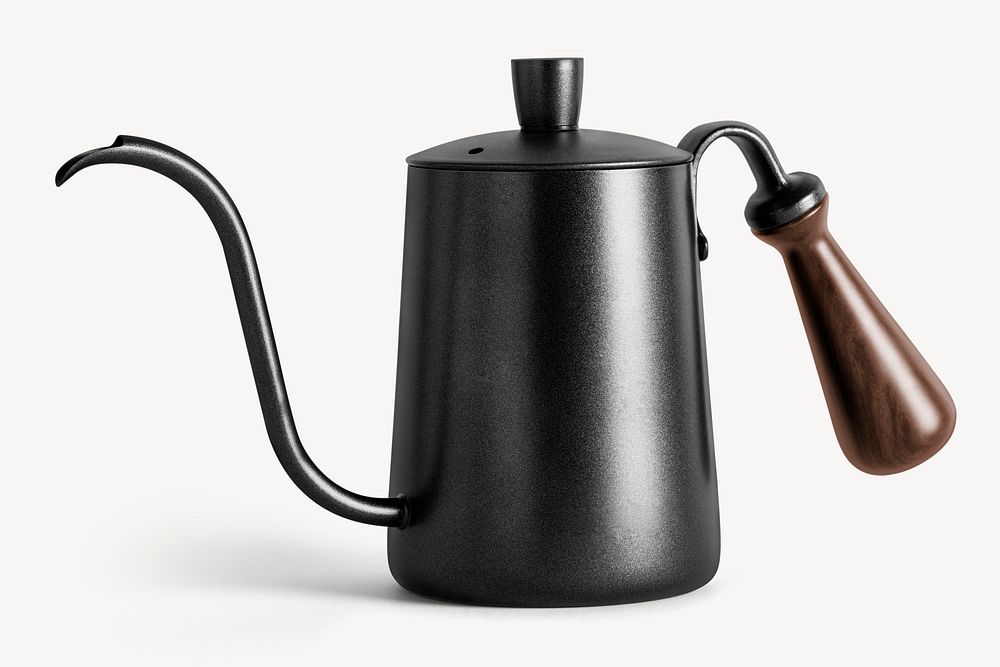 Black drip kettle mockup psd