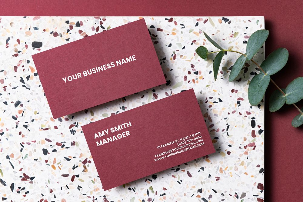 Business card mockup, stationery flat lay, psd set
