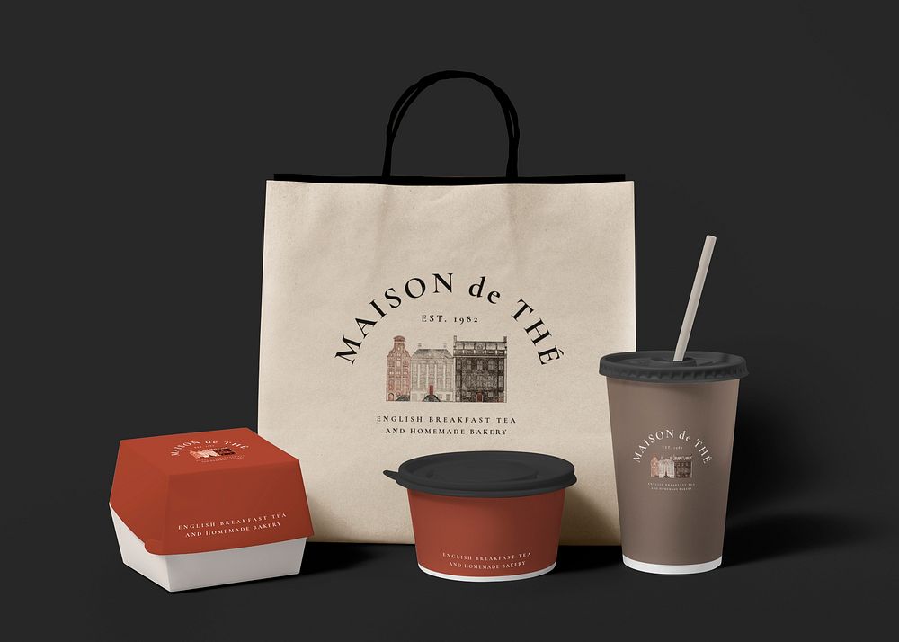 Food delivery mockup psd, eco-friendly product branding, new normal lifestyle concept
