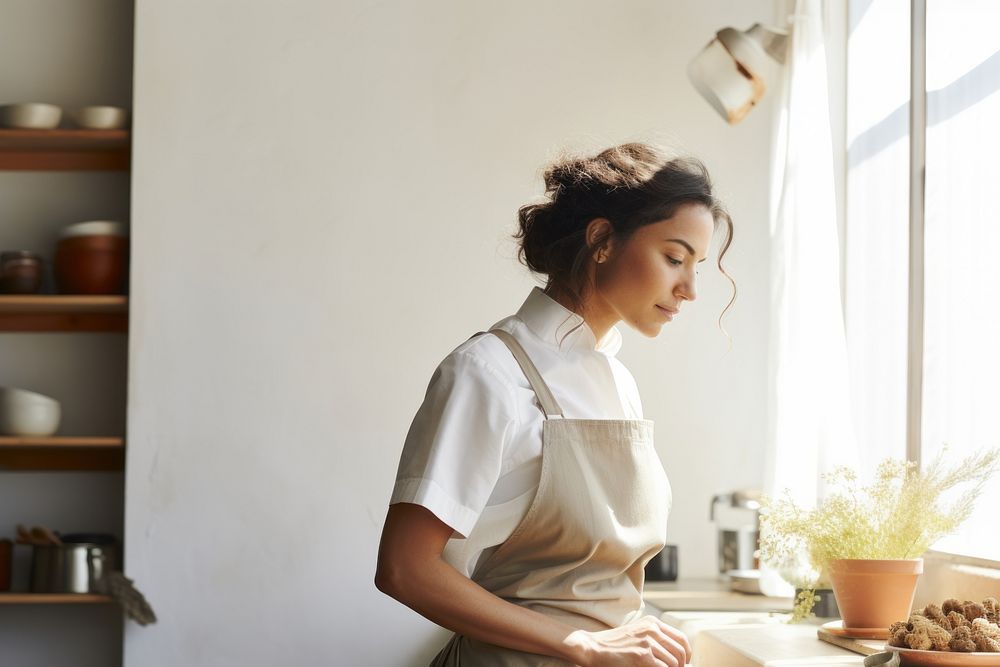 Kitchen looking female person. AI generated Image by rawpixel.