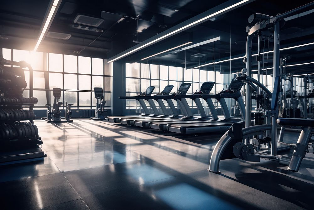 Gym electronics treadmill equipment. AI generated Image by rawpixel.