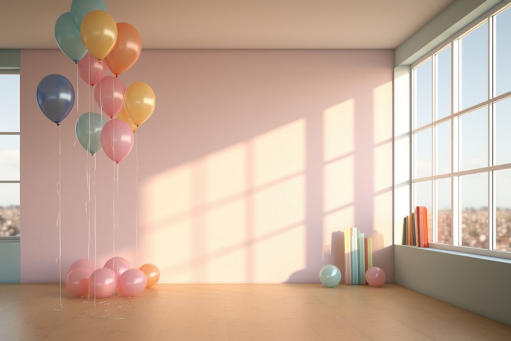 Birthday balloon people party. AI generated Image by rawpixel.