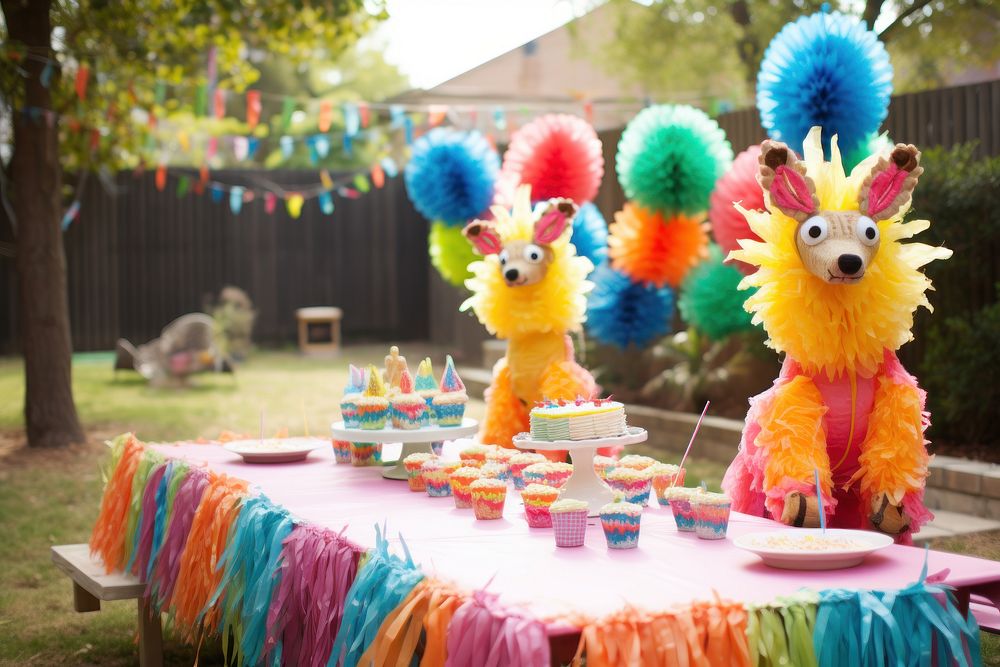 Party birthday outdoors dessert. AI generated Image by rawpixel.